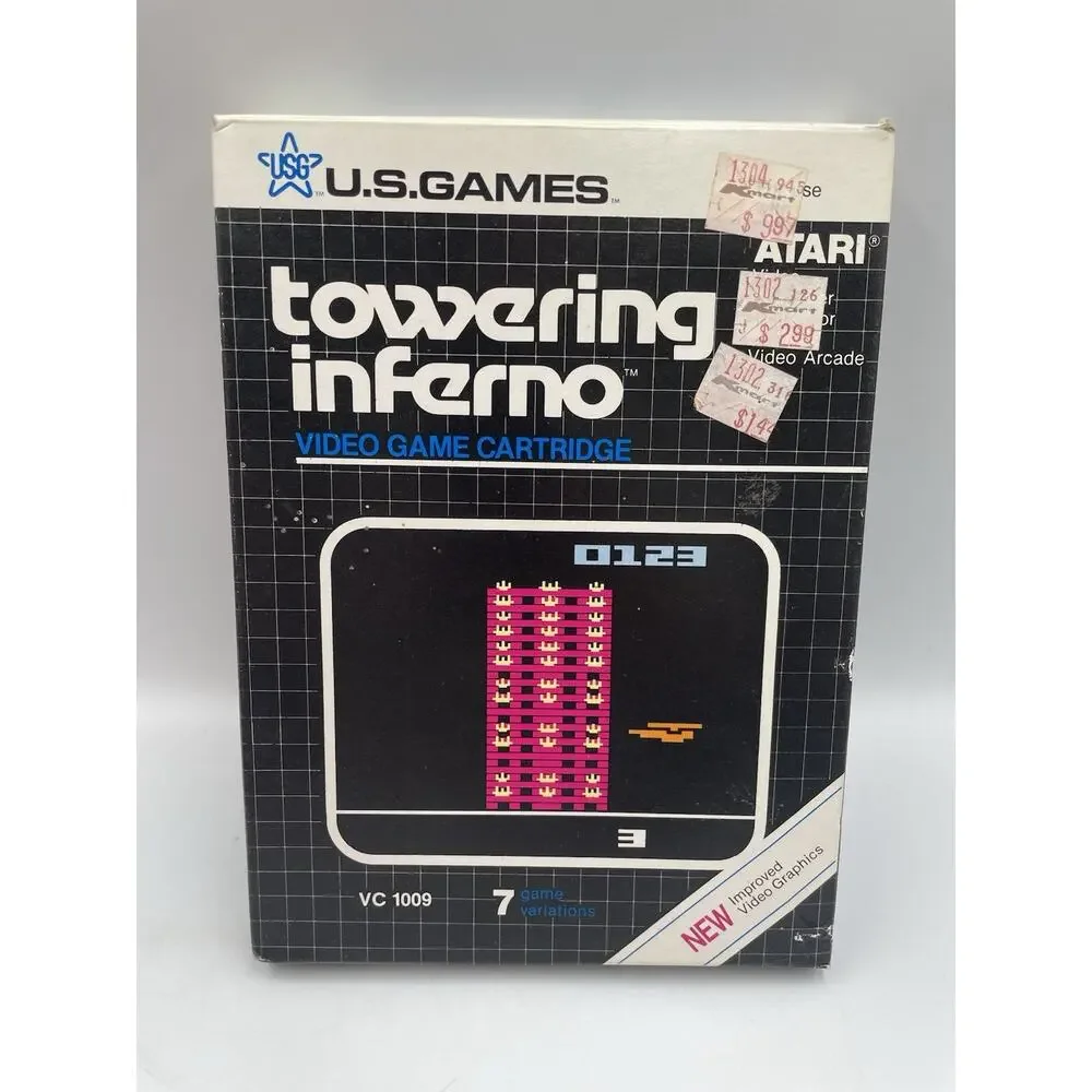1982 Atari Towering Inferno Cartridge Complete With Manual, Tested